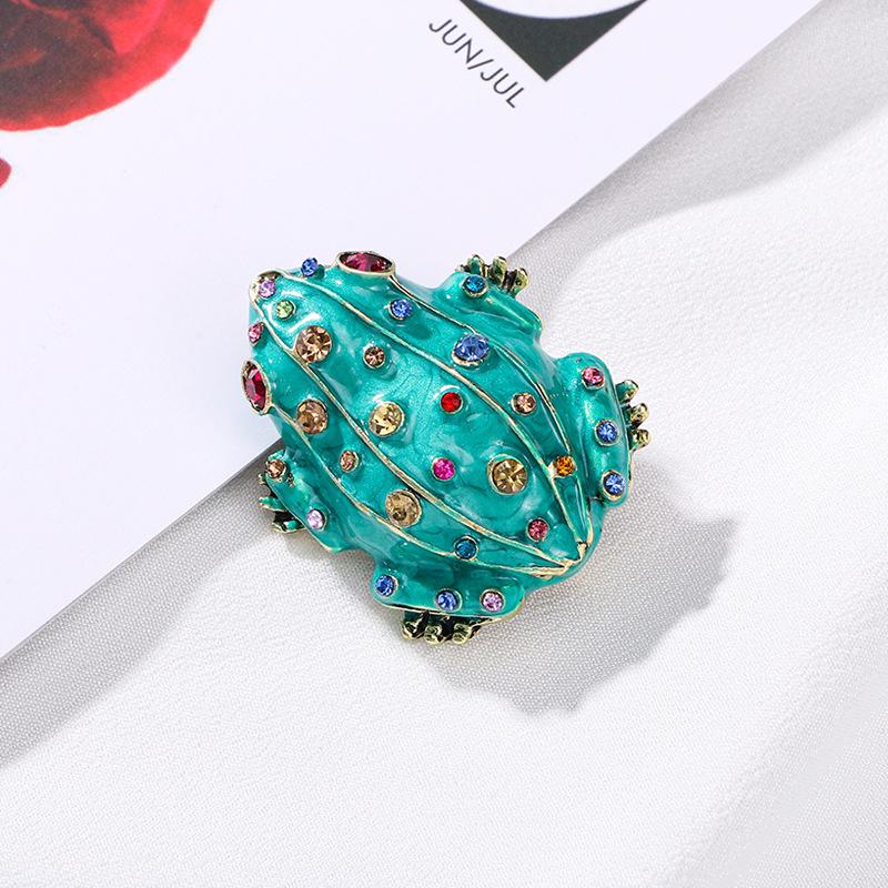 Tier Frosch Temperament Tropfendes Öl Passende Schmuckstücke Damen Broschen