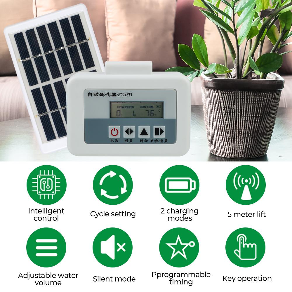 Smart Automatic Water Pump Timer Irrigation System Potted Drip Sprinkling Garden Dripper Solar Energy Watering Device