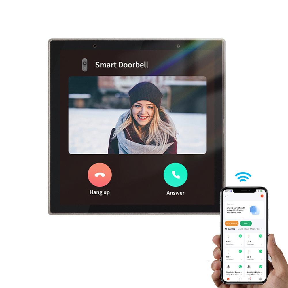 WLAN Touch-Zentralbedienfeld Tuya Bildschirm Integrierte Alexa Sprachsteuerung & ZigBee Gateway für Smart-Szenen 4 Zoll