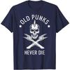 I Vecchi Punk Non Muoiono Punker Rocker Sottocultura T-Shirt Rocker Teschio