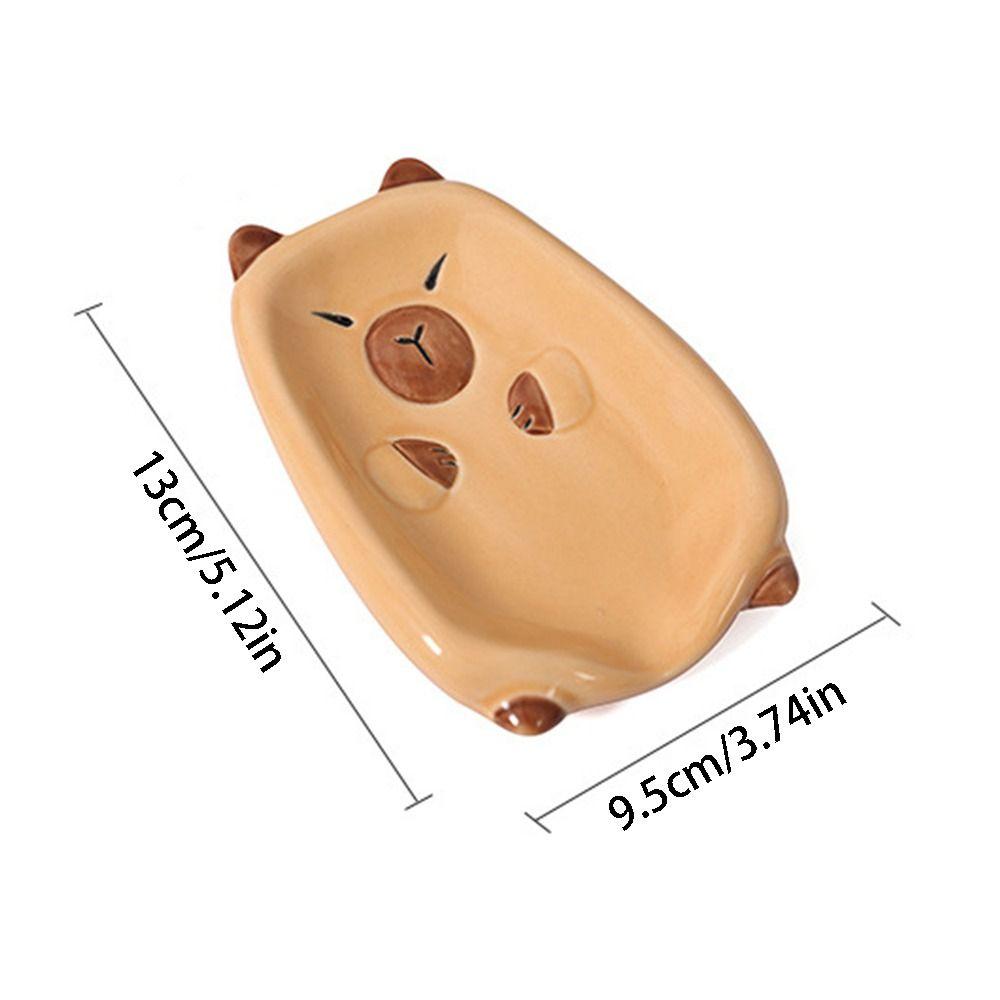 Sloping Base Capybara Soap Tray Cartoon Soap Storage Rack Self Draining Soap Holder  Household