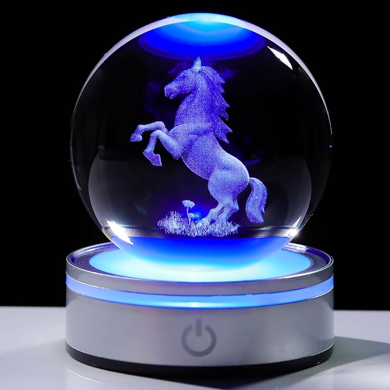 

Kertari K9 crystal ball horse Goods 3D snow globe birthday present male girl woman Popular [Genuine] Cute miscellaneous goods interior fashionable