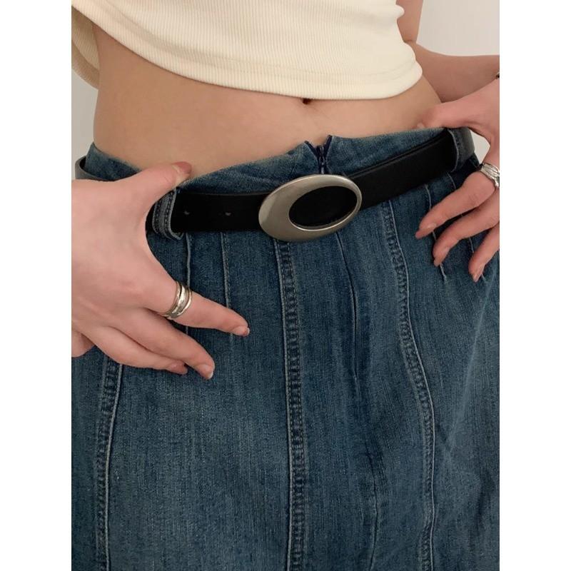 Minimalist Womens Pu Leather Belt For Daily Casual Style With Easy Closure