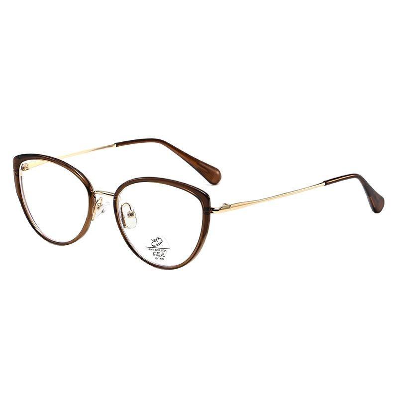 Flat Glasses Street Shot Cat Eye Anti-Blue Light Gradual Change Color Optical Frame Tq5740