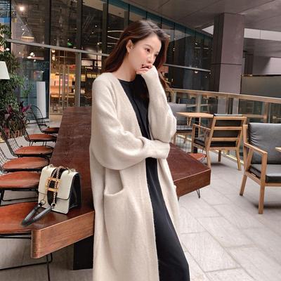Pigro scollo a V oversize lungo maglione cardigan giacca cappotto nuovo maglione donna corea cardigan giacca cappotto outwear TOP C-124