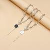 Choker Punk Geométrico Brincos Pendentes com Gancho de Fecho Alavanca Choker em Y com Pingente de Disco Corrente Grossa para Uso Diário Festas de Rua