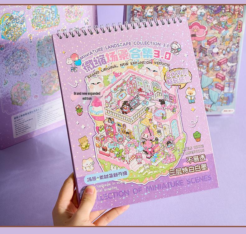 Serene Town 3D Mini Landscaping Sticker Book for Kids