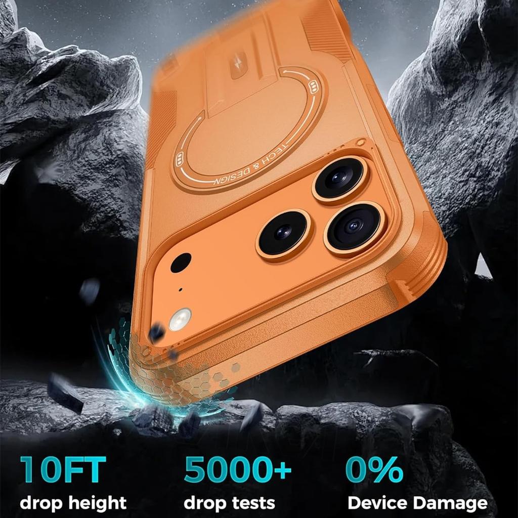 Armour Invisible Bracket Magsafe Case For iPhone 17 Pro Max Magnetic Wireless Charge Stand Holder Coque For iPhone 17 Pro Cover