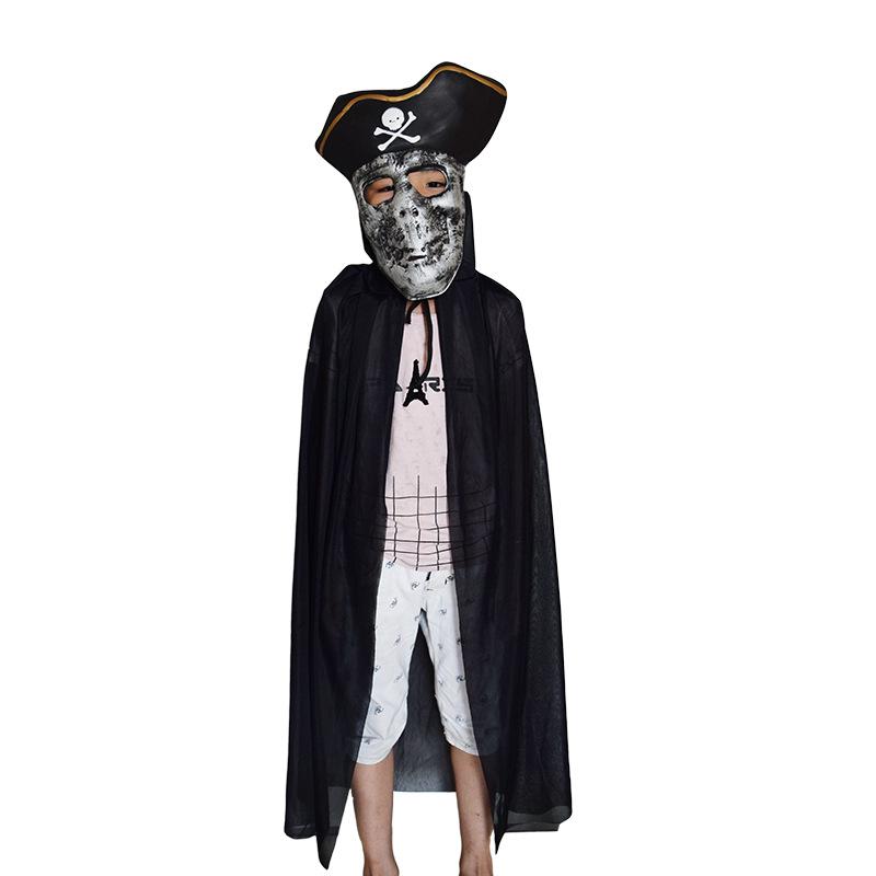 Grim Reaper Wizard Cloak: Black Magic Vampire Pirate Cape Costume