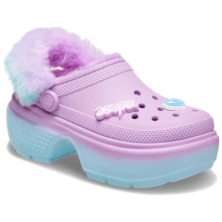 Aespa x Crocs Stomp Lined Clog Nebe a Země Unisex Tenisky Fialová Vícebarevná 208688-90H
