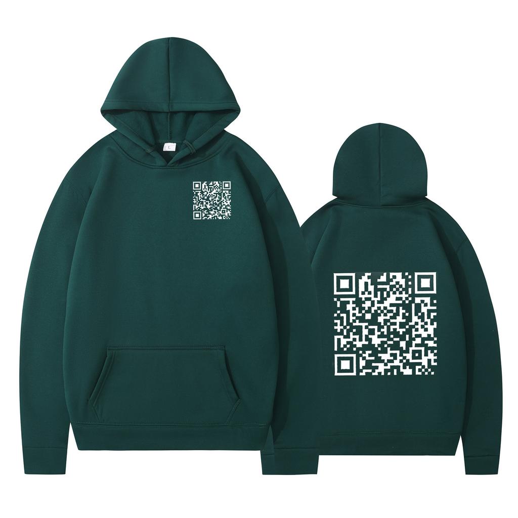 Cross-border Hoodies, New Printed Styles, QR Code Scans, Loose Men's and Women's Hoodies