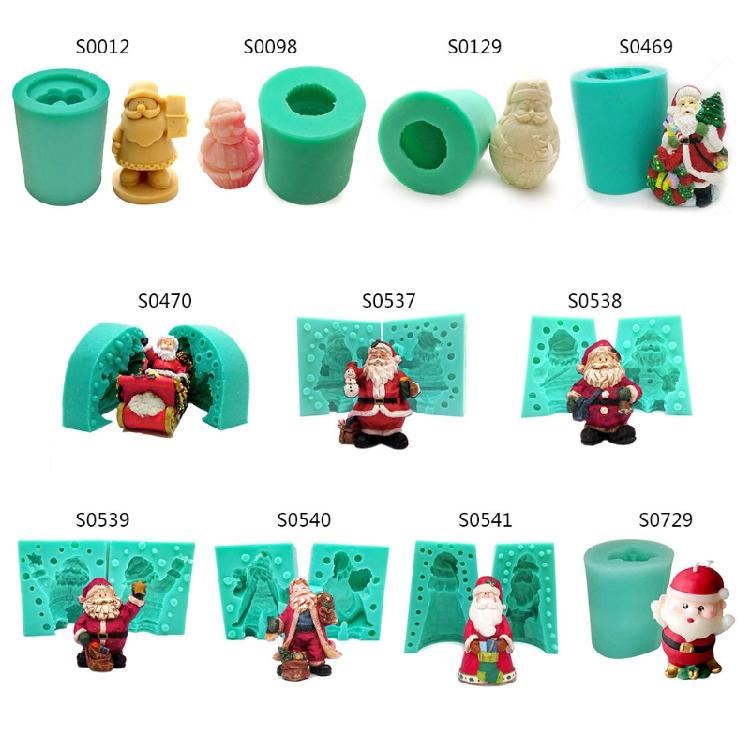 Silicone Cake Decorating Candle Mold Chocolate Candy Baking Molds for Xmas Party Home Decoration Handmade Gift Craft DIY