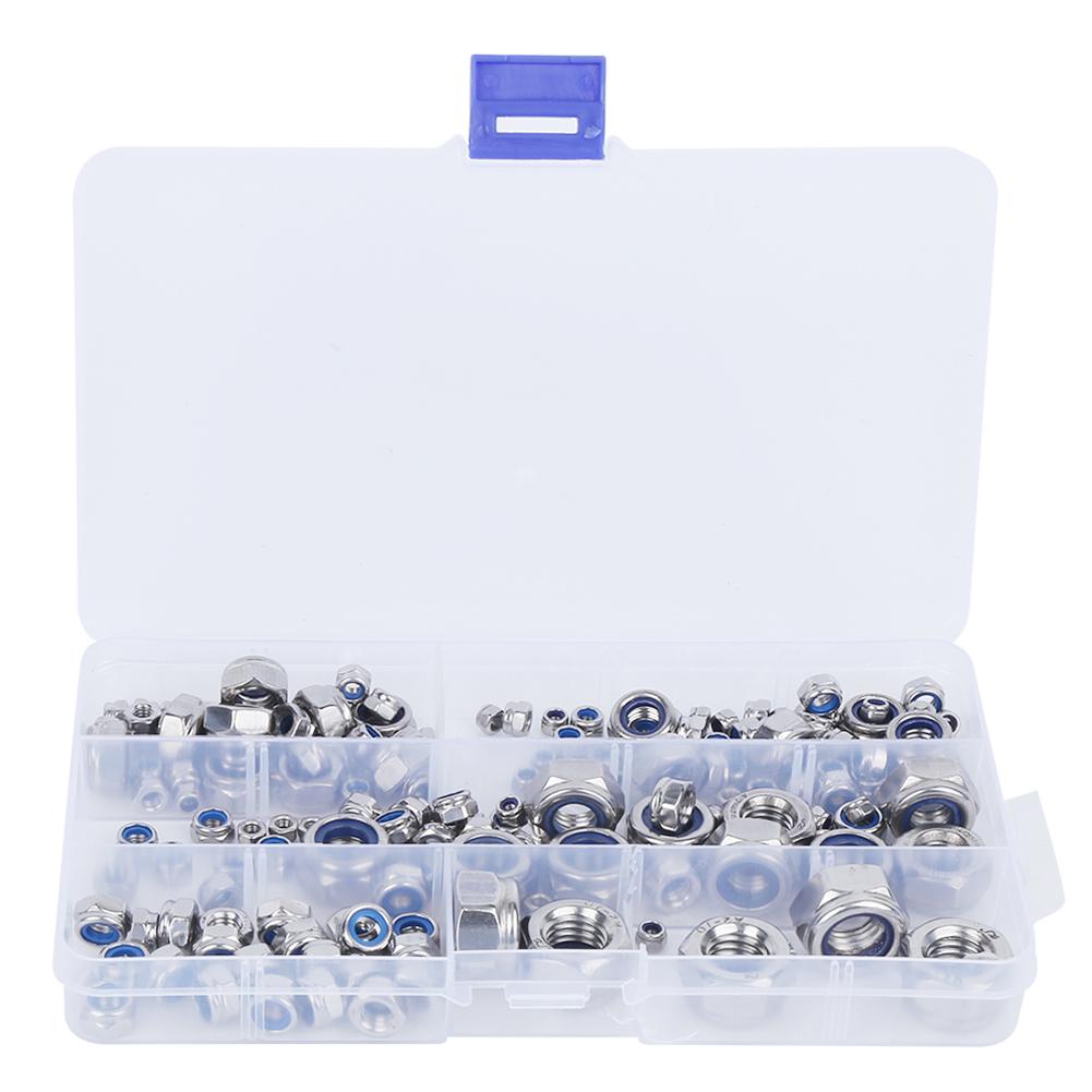165Pcs Stainless Steel Screw Lock Nuts Assortment Kit Fasteners Hardware Accessories