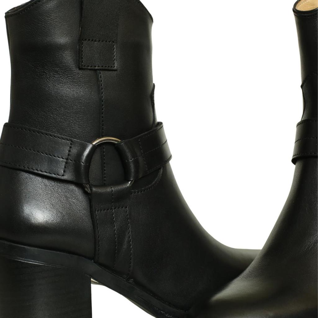 Damen Stiefel aus echtem Leder mit hohem Absatz
