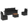 VidaXL Salon de Jardin avec Coussins 6 pcs, Canapés de Terrasse, Ensemble de Meubles de Patio, Mobilier d'Extérieur, Noir 3256832