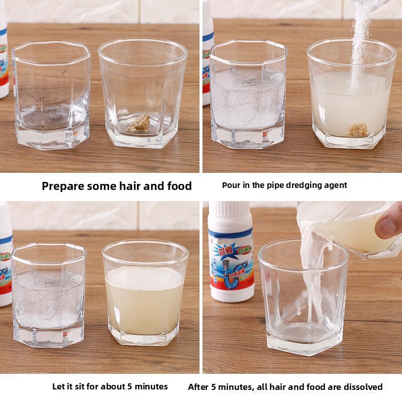 Powerful Sewer Pipe Cleaner: Dissolves Hair & Organic Matter, Deodorizes Drains, Clears 10 Years of Clogs