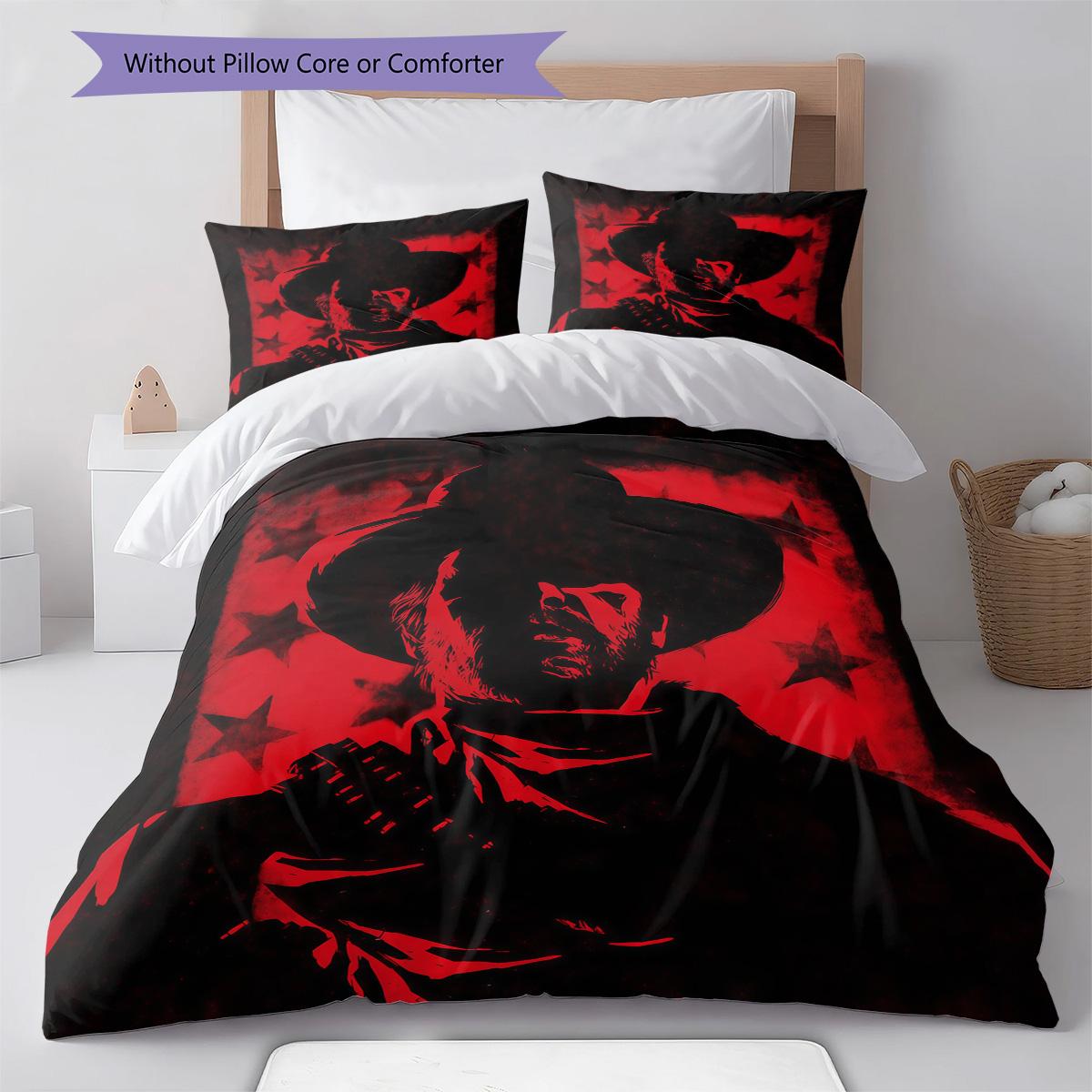 

RDR2 poster RugPattern Bedding Quilt Set Quilt Cover Pillowcase Home Decoration Birthday Gift (1 * duvet cover + 2 * pillowcase, without core) 135x200cm