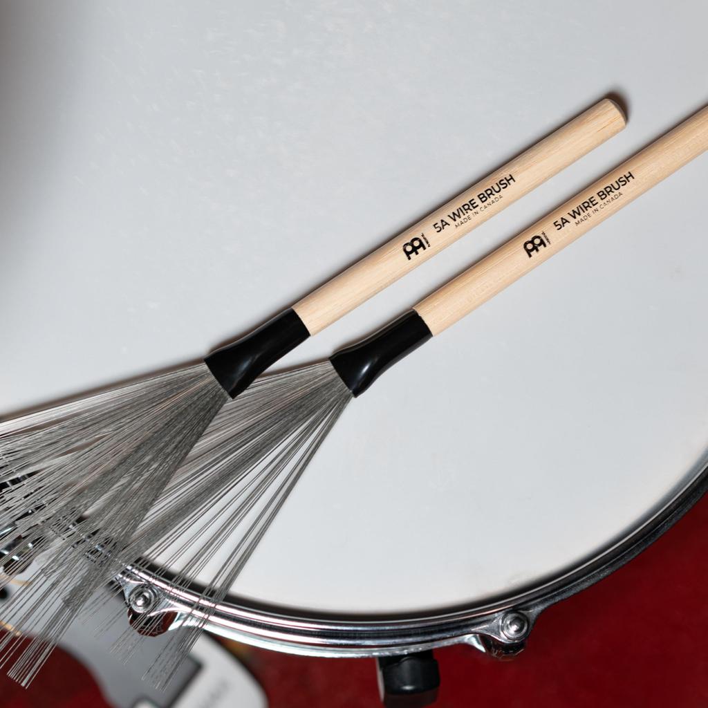 MEINL Stick Brush 5A Fixed Wire Brush with Wood SB310 x & Grip, (339 14.3mm)