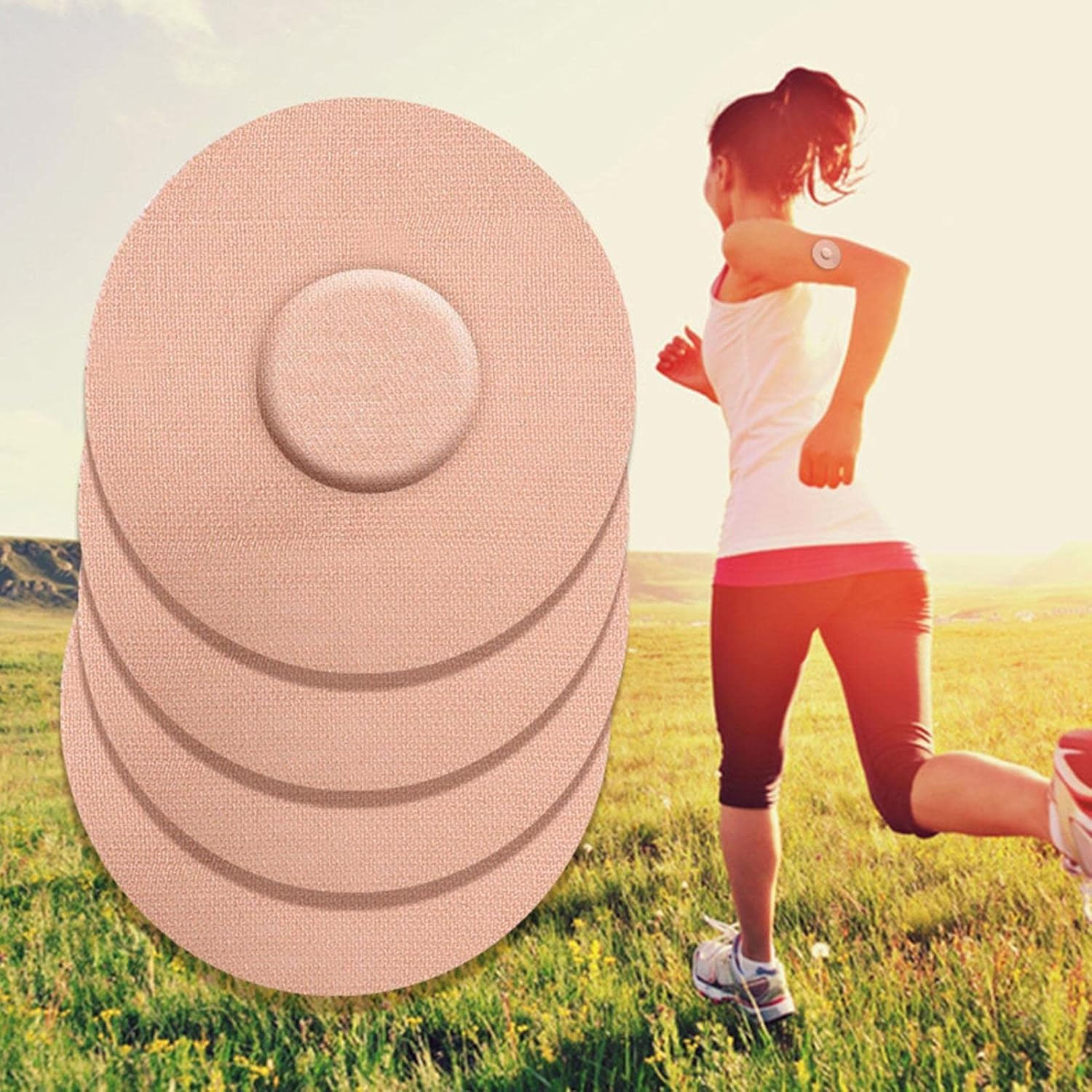 

Anti Slip Adhesive Patch Sensor for Sports, Fixed Patch for Sweat Absorption and Breathability, Fixed Protection for Blood Glucose Meter 10pcs