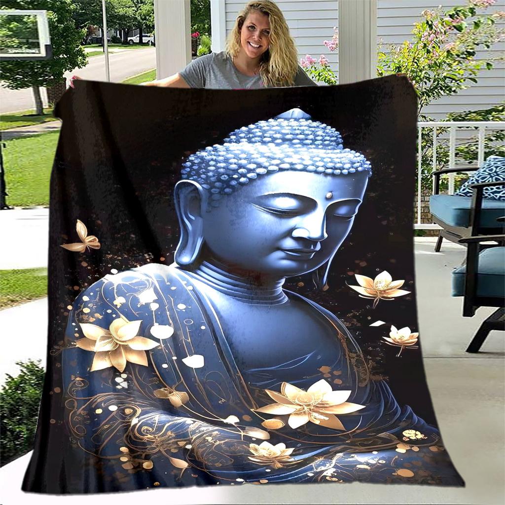 Buddhismus Buddha Šákjamuni Guanyin Bódhisattva Plyšová deka, Flanelová deka Přehozová deka do obývacího pokoje Ložnice Postel Pohovka Modlitba
