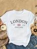 Passform Baumwolle Wert T-Shirt Damen London Print Shirt Britische UK Flagge Unisex Oberteile
