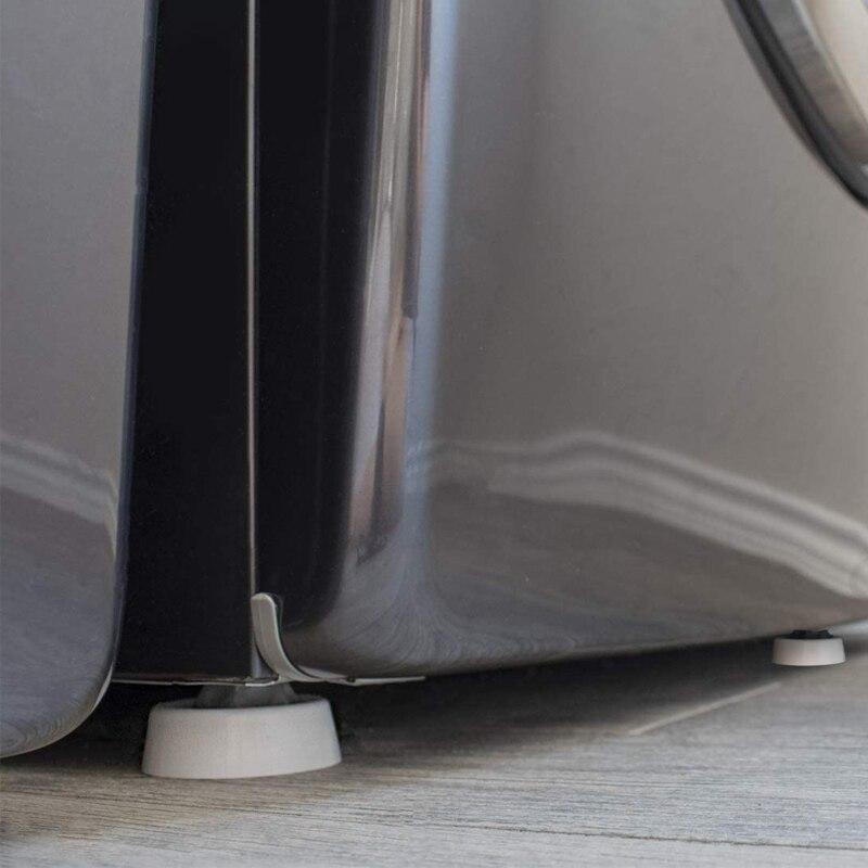 Weiße Waschmaschinen-Fußpolster für Anti-Vibrations-Waschmaschine und Trockner, Anti-Rutsch-Matte, Gummi-Isolationsfüße