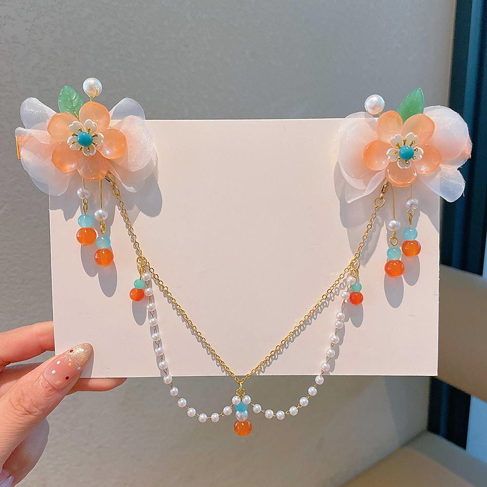Mädchen Hanfu Kopfschmuck mit Quaste Haarnadel & Bindi – Antiker Chinesischer Prinzessinnenstil