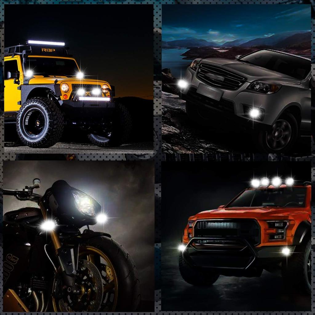 LED Light Pods, AAIWA 4 Inch 120W LED Light Bar 12000LM Spot Flood Combo Off Road Light Triple Row LED Work Light Driving Fog Light for Pickup Truck