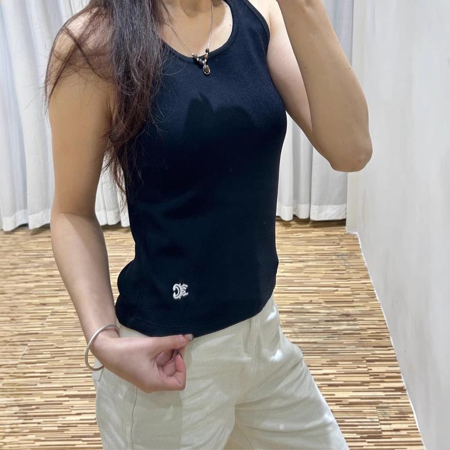 Nowy Wiosenno-Letni Damski Top Dzianinowy na Ramiączkach Wysokiej Klasy