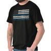 Blue Lives Matter Line Flag Law Enforcement Womens or Mens Crewneck T Shirt Tee