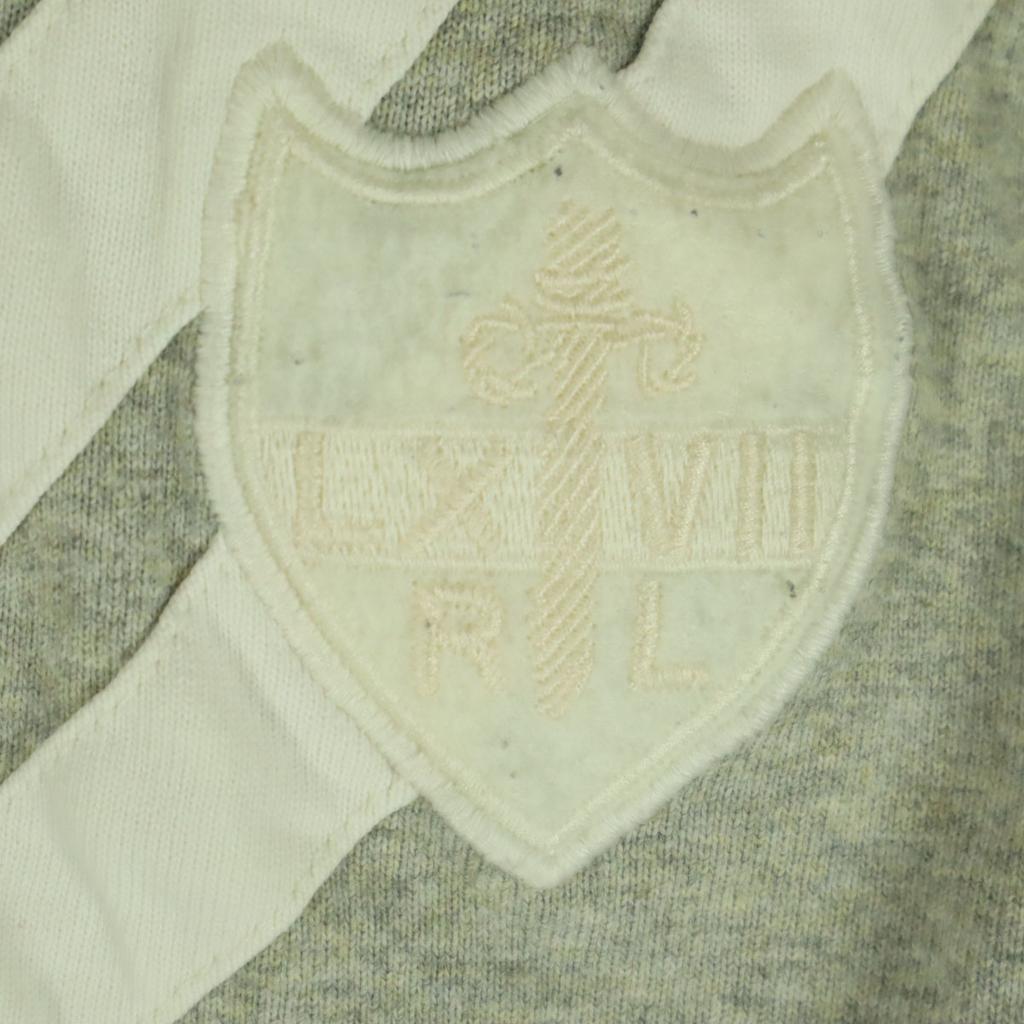 Polo by Ralph Lauren cotton Wappen Long sleeve Hooded Lager shirt M gray Men's Used
