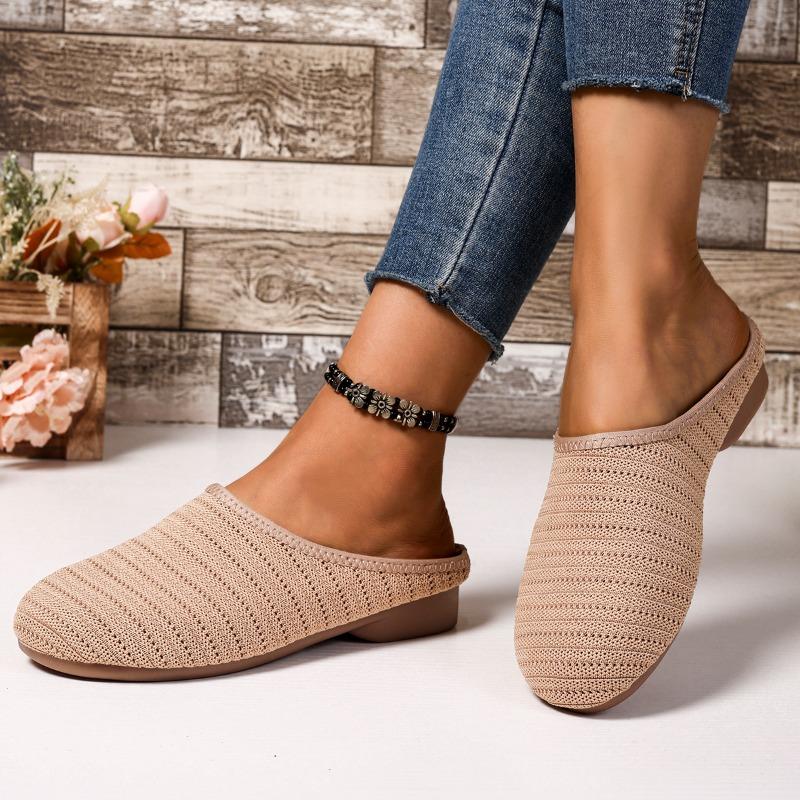 

Модные плетеные сетчатые балетки Женские тапочки 2025 Осень Новые модные мюли Удобные повседневные сандалии-слингбэки для ходьбы Zapatillas De Mujer 42