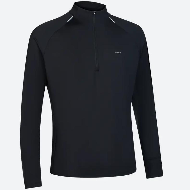 DECATHLON KIPRUN 500 Series Sweat-Wicking Breathable Comfortable Long Sleeve T-Shirt Men's Smoky Black