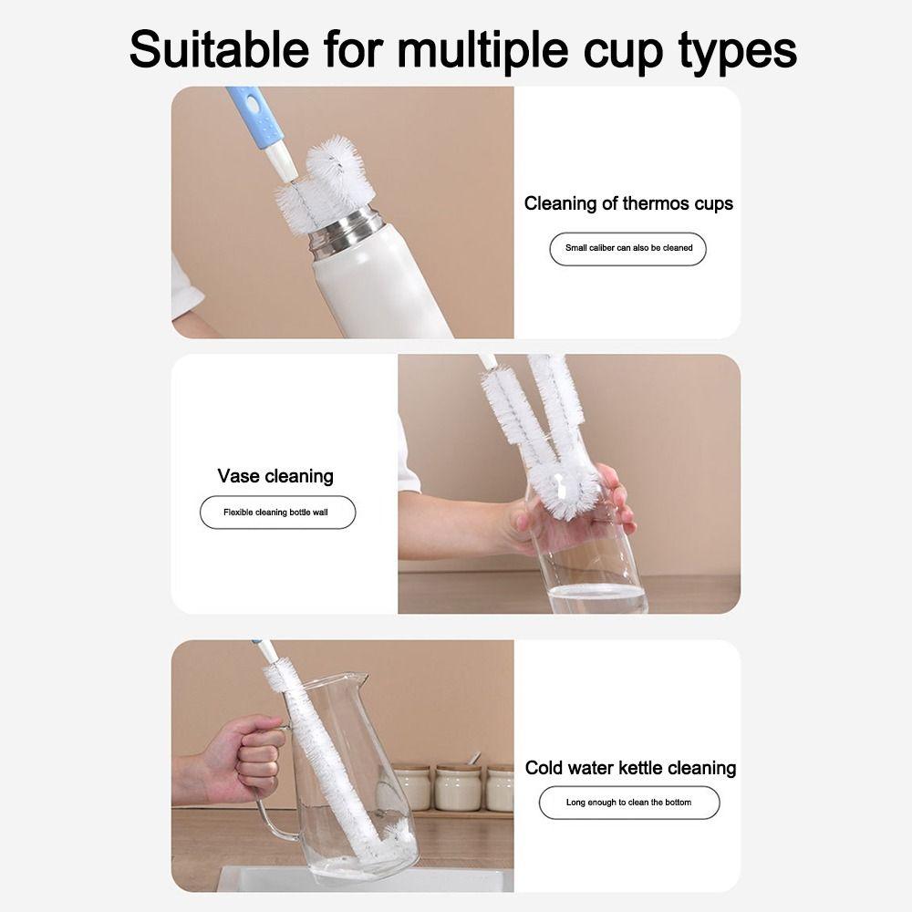 Durable Long Handle Bottle Brush Cleaner Flexible Narrow-mouth Cup Brush No Dead Angles Cleaning Brush Kitchen Cleaning Tools