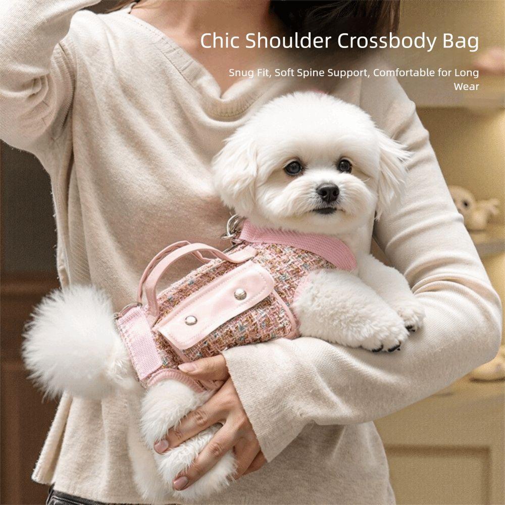Stylish Dog Horizontal Backpack with Leash Handle Dogs Going Out Bag Cat Carrier Bag  Travel