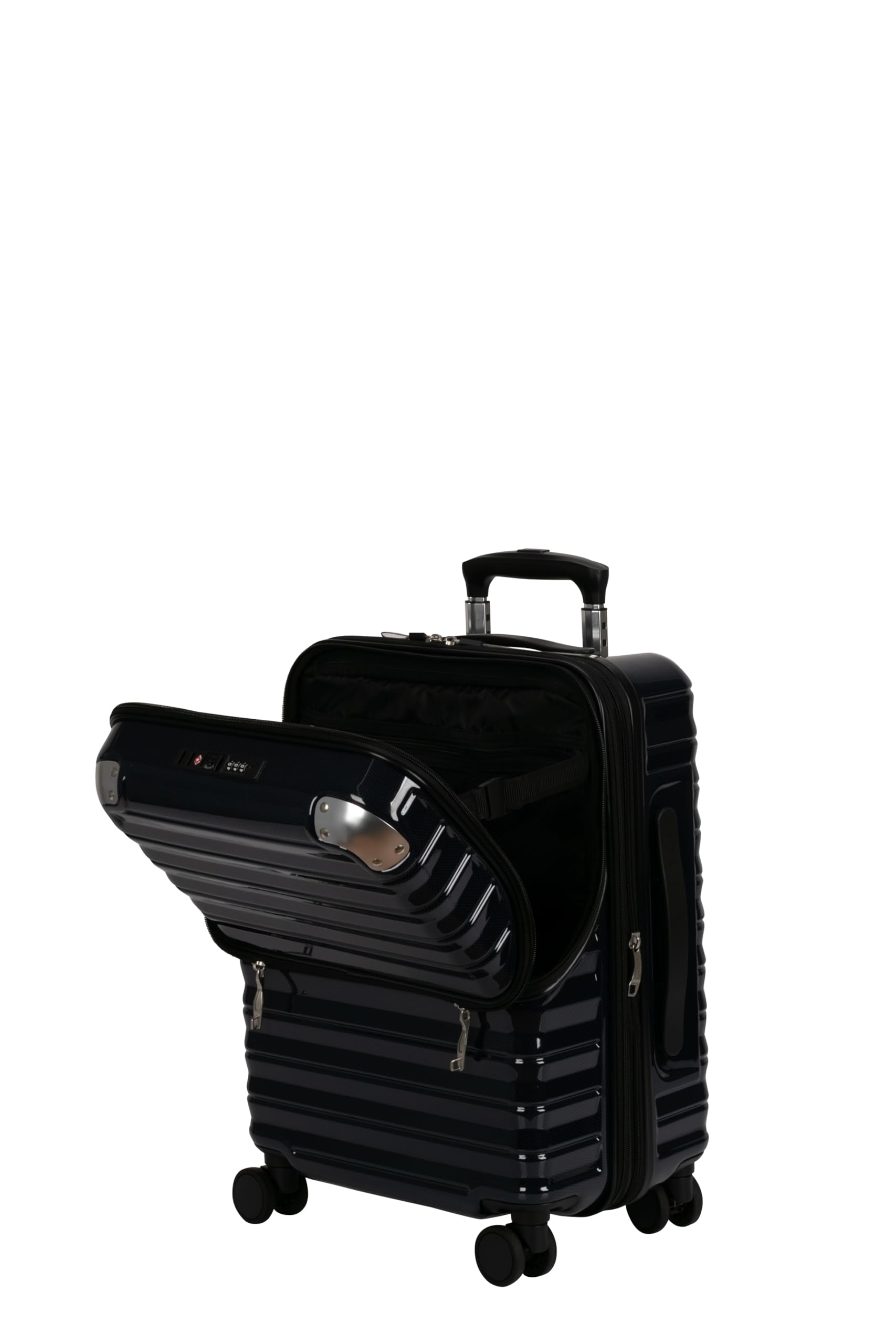 

Carry Front Half with with Extension 35 when Navy Carbon Exclusive [Actus] Case, Suitcase, Zipper, Carry-on Size, Open, Open, Freeze, Stopper,