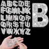 52 Pieces Glitter Rhinestone Alphabet Letter Stickers Kit 2.4 Inch Resin Rhinestone Iron On Letter Glitter Self-Adhesive A-Z Kit