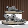 Fashion Mens Shoes 2025 Summer New Handwoven Sandals Breathable Mesh Casual Beach Sandals Large Size 38-46