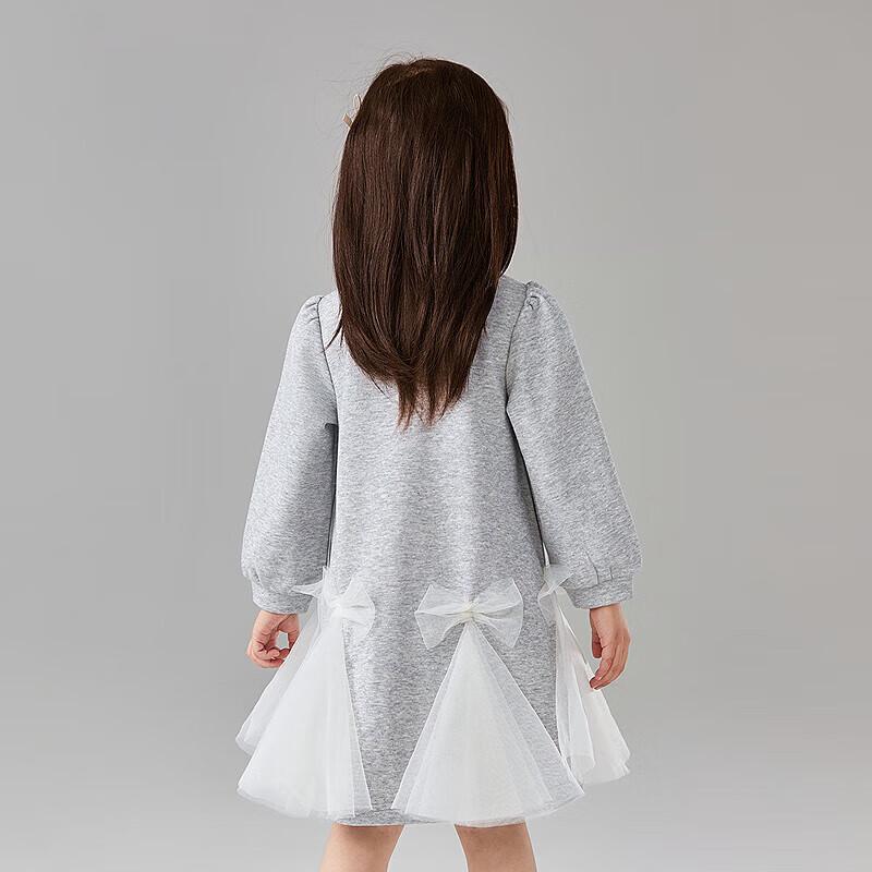 Dessart Girls  2025 Spring Lace Bow Mesh Sweatshirt Dress 100