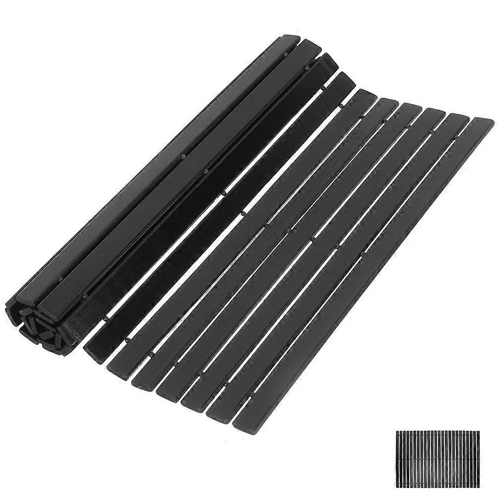 Non Slip Bamboo Shower Mat Floor Cushion Quick Drying Bathtub Pad Space Saving Rollable Design Elegant Bamboo Bath Mat for Home Decor