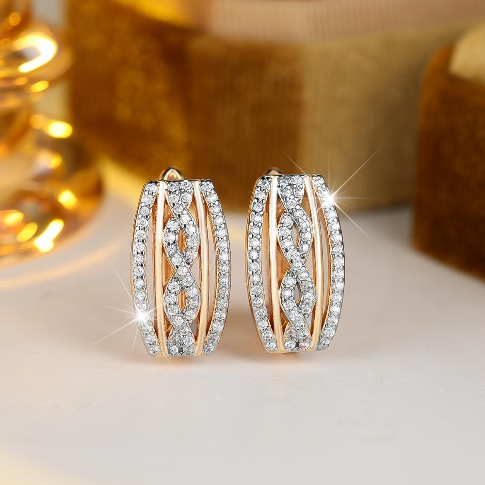 

Роскошные золотые полые геометрические серьги-капли для женщин, модные серьги с цирконом, ювелирные подарки для свадебной вечеринки белый/золотой