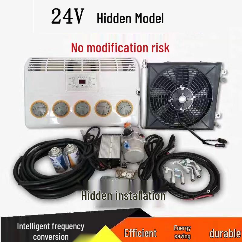 24V Electric Parking Air Conditioner for Large Trucks, RVs, and 12V Vehicle Modifications