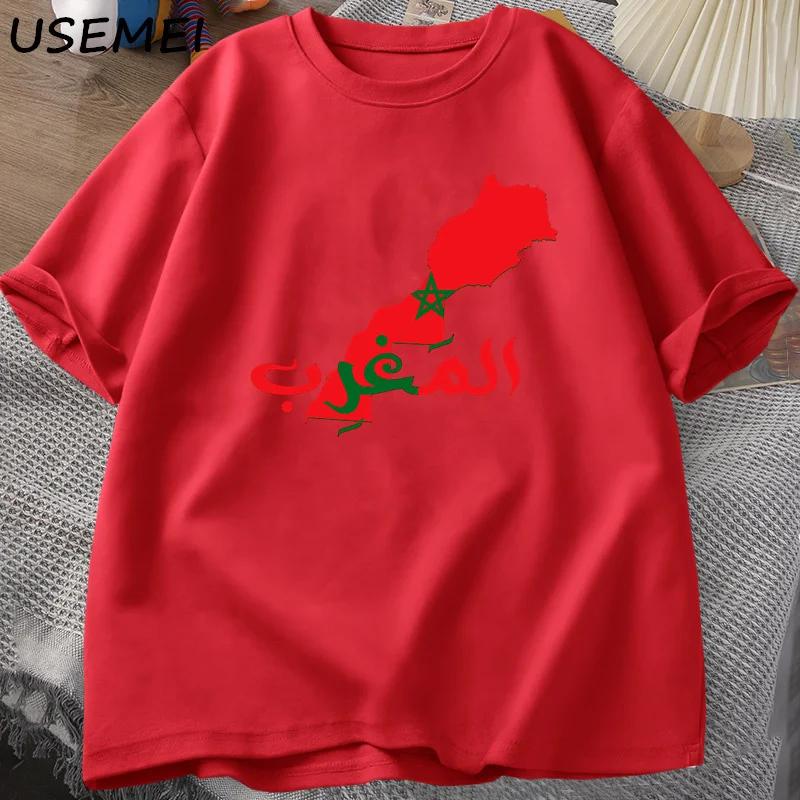 

Morocco Tshirt Men Casual Cotton Printed Moroccan Flag T-shirt Short Sleeve Graphic Tee Shirt Men s Clothing M