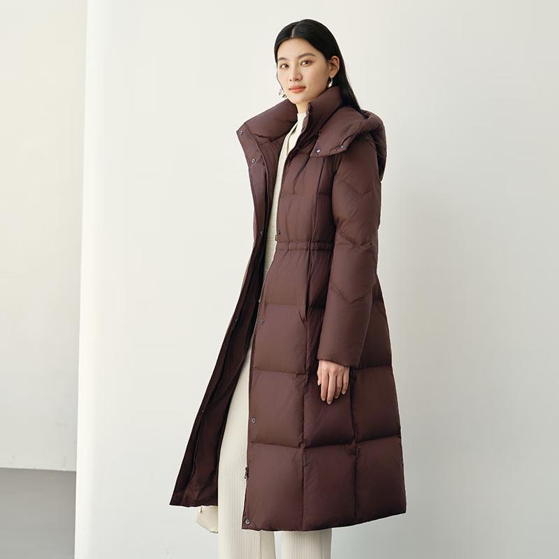 Aolaiyi Women's Long Hooded Puffer Down Jacket