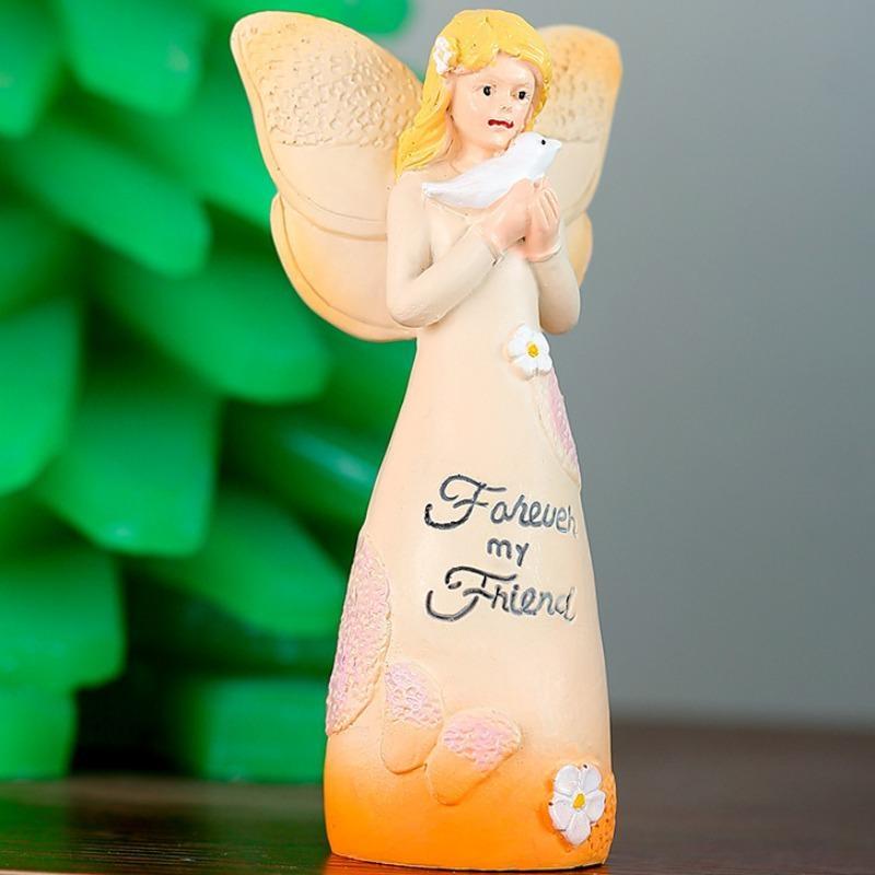 Great Friend Friendship Prayer Angel Girl Resin Decoration Sculpture Garden Flower Fairy Crafts