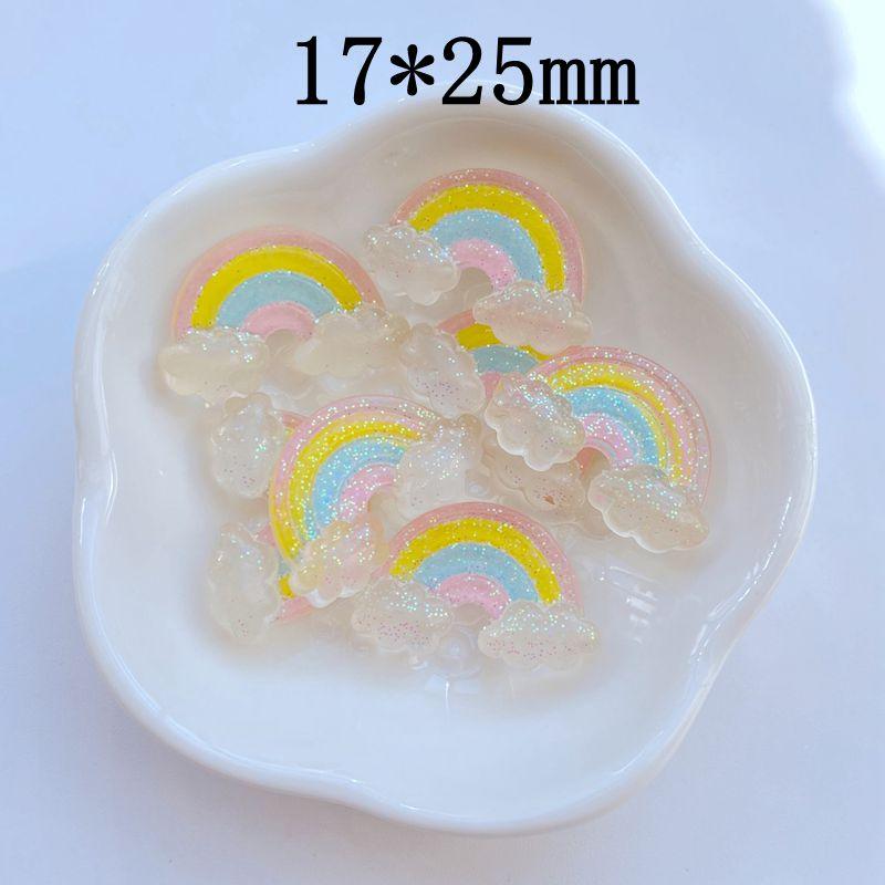 

10Pcs New Cute Mini Shiny Rainbow Resin Series Flat back Cabochons Scrapbooking DIY Jewelry Craft Decoration Accessories