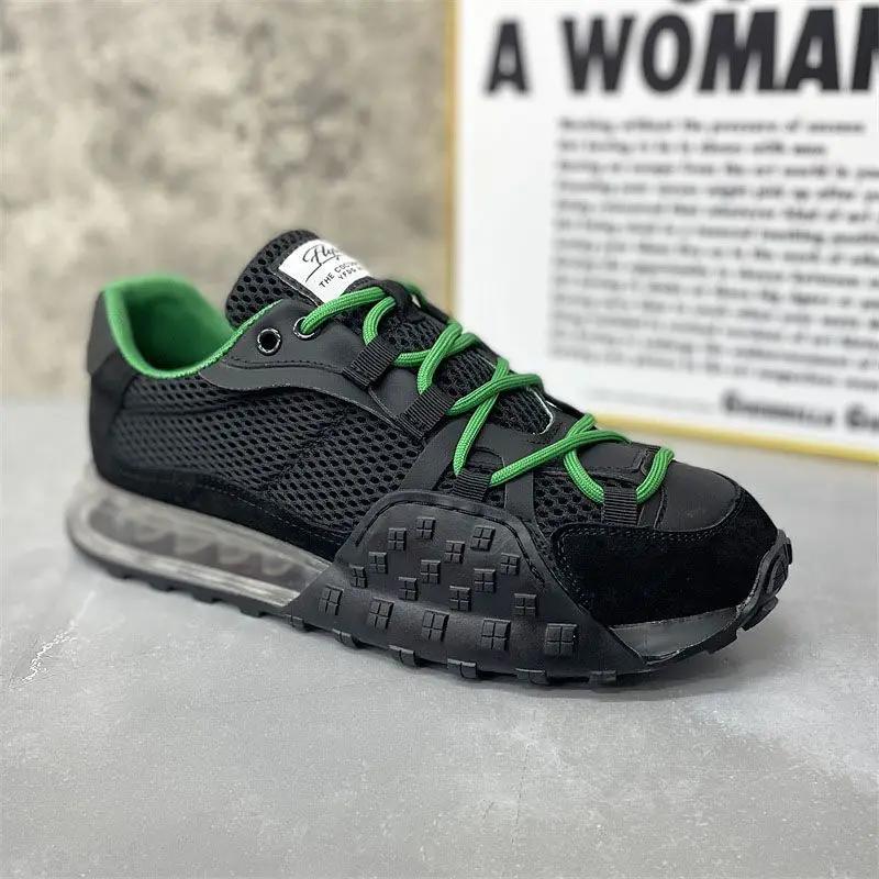 

Модные кроссовки Chunky для мужчин на воздушной подушке, кроссовки для бега, модные повседневные кожаные сетчатые дышащие туфли на плоской платформе с увеличенной высотой 43