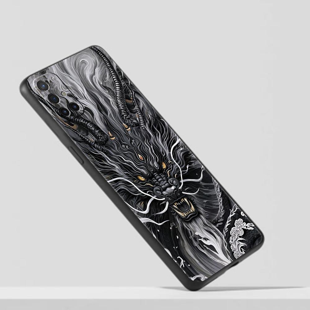 Phone Case For Oneplus 13R 13 12 10T 11 R10 Nord N100 N200 N10 9 9R CE 2 3 Z Pro Lite Soft TPU Chinoiserie Loong Flower Dragon
