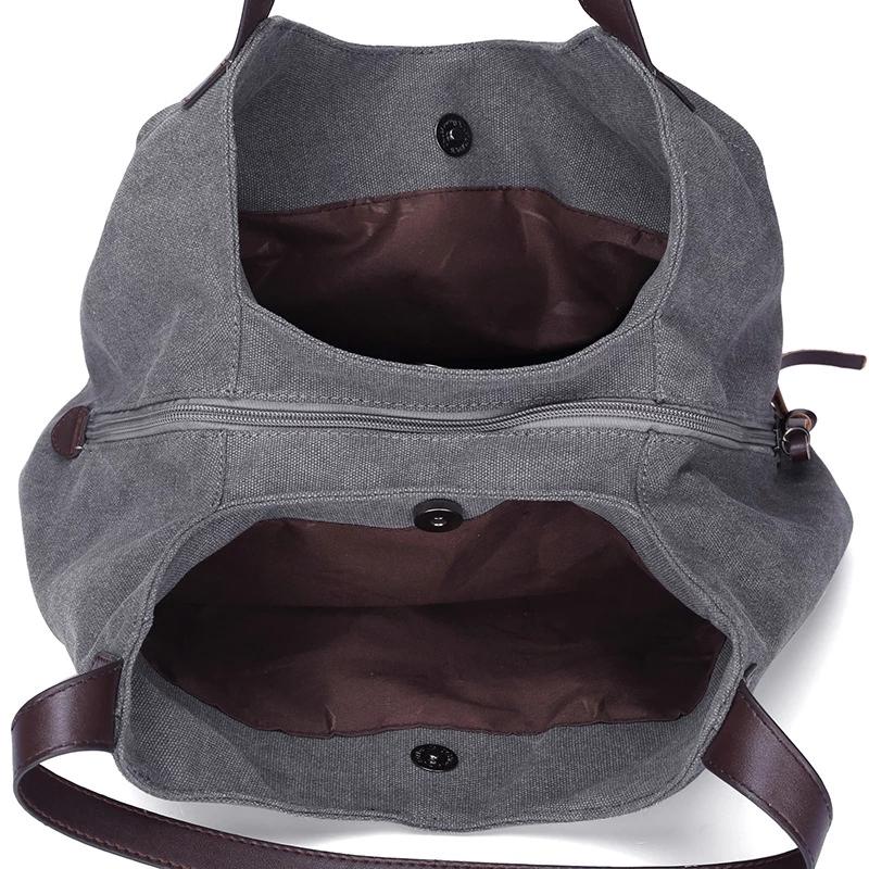 Große Kapazität Leinwand Umhängetasche Lässige Handtasche mit oberem Griff Tägliche Handtasche Damen Einkaufstaschen Reisetasche Premium
