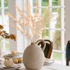 4Pcs Gold Tone Eucalyptus Stem Artificial Eucalyptus Leaves Stems Real Touch Faux Branches for DIY Home Decor Bookshelf Counter